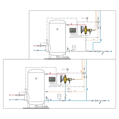 LEGIOMIX Elektroniczny zawór mieszający z programowalną dezynfekcją termiczną i dezynfekcją kontrolną - 24 V, 1 1/2"