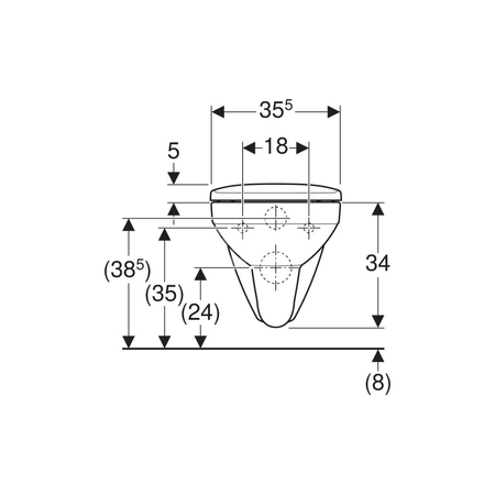 Deska sedesowa Geberit Selnova Square, mocowanie od dołu: Wolne opadanie=Nie, Zawiasy wypinane=Nie, Mocowanie=Od dołu, Biały / Błyszczący