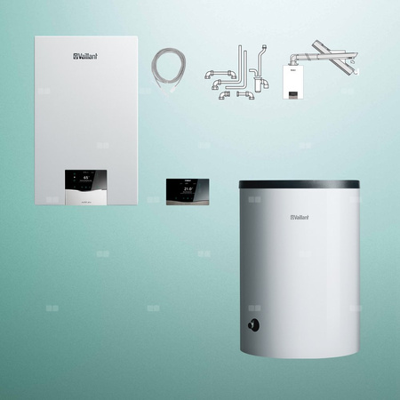 Pakiet - Kocioł gazowy jednofunkcyjny VAILLANT ecoTEC plus VC 30CS/1-5 kondensacyjny wiszący 3.9-33.3 kW+ Zestaw powietrzno-spalinowy + Regulator sensoCOMFORT 720f + Zasobnik c.w.u VIH R 150/6 B