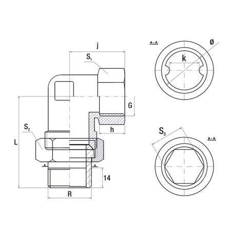 Śrubunek kątowy 90' RUMET mosiądz 3/4'' x 3/4'' (gw x gz)