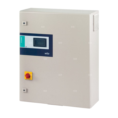 Urządzenie sterujące Wilo-Comfort CCE-H-6x0,37KW-T4-WM-PKG do sterowania pompami o budowie dławnicowej i bezdławnicowej ze zintegrowanymi przetwornicami częstotliwości lub pompami regulowanymi bezstopniowo, elektronicznie