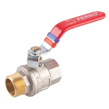 Zawór kulowy FERRO F-POWER 1 1/4'' GZ x GW, uchwyt: dźwignia