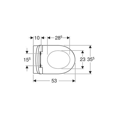 Deska sedesowa Geberit Selnova, mocowanie od dołu: Wolne opadanie=Nie, Zawiasy wypinane=Nie, Mocowanie=Od dołu, Biały / Błyszczący