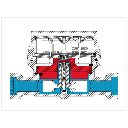 Wodomierz jednostrumieniowy suchobieżny antymagnetyczny, typu GSD8-I DN 15 Q3=2,5 m3/h R160/50, Tmax: 50st.C, L=110 mm