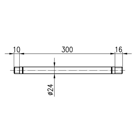 Ramię natrysku sufitowe do głowicy natrysku L=300, fi 24