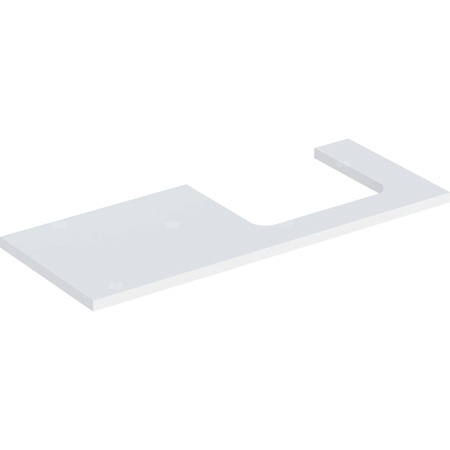 Geberit ONE Blat pod umywalkę, wycięcie z prawej strony, do prostokątnej umywalki stawianej na blat, B120cm, H3cm, T47cm, biały, matowy