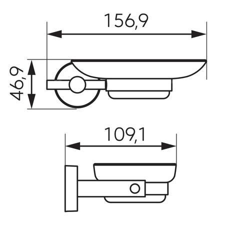 MEPHISTO mydelniczka szklana, chrom