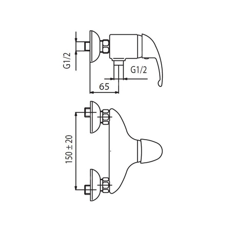 BATERIA PIRYT NATRYSKOWA ŚCIENNA CHROM