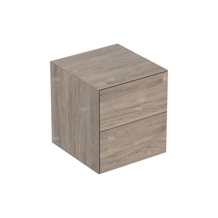 Szafka boczna Geberit ONE, z dwoma szufladami: 45x49.2x47cm, Orzech włoski hickory / Melamina, struktura drewna