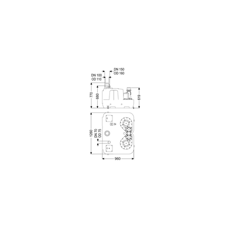 Przepompownia Aqualift XL Duo, 3000-S1, 400 V, 450 l, bez zasuwy odcinającej