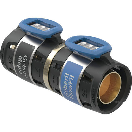 Złączka przejściowa  GEBERIT FlowFit / Mepla, brąz krzemowy bezołowiowy, 16 mm (łącznik zaprasowywany x łącznik zaprasowywany)