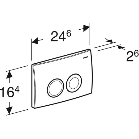 Przycisk uruchamiający Geberit Delta25, przedni, biały-alpin, okrągły