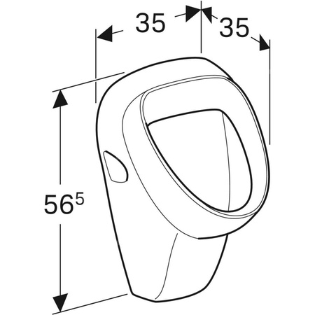 Pisuar Geberit Aller, dopływ z tyłu, odpływ do tyłu: Znacznik=Nie