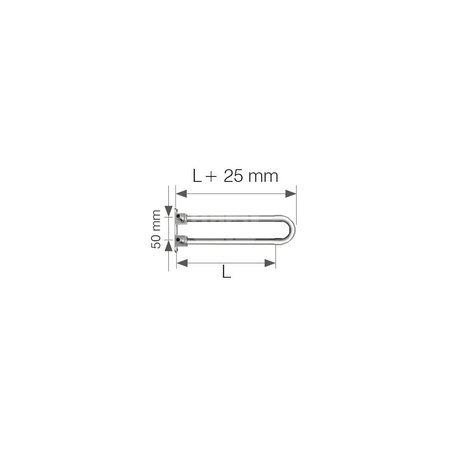 Kolano zespolone mosiężne z rurą Cu fi15 Push - 18x2.0 L = 200 mm