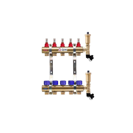Rozdzielacz mosiężny do OP z przepływ. - QIK STANDARD II C- 2 sekcje