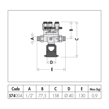 Izolator przepływów zwrotnych ze strefą obniżonego ciśnienia z możliwością nadzoru. 1/2”. Typu BA