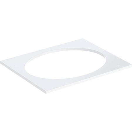 Blat pod umywalkę Geberit Selnova Square wpuszczaną w blat: B=59.1cm, Biały / Lakierowany na wysoki połysk