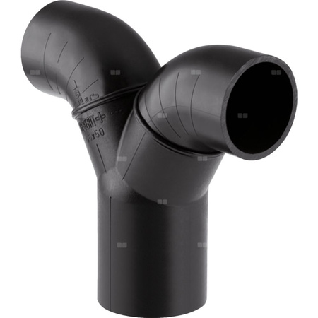 Trójnik GEBERIT HDPE PE 75 mm x 56 mm x 56 mm (króciec z tworzywa sztucznego do spawania/zgrzewaniania x króciec z tworzywa sztucznego do spawania/zgrzewaniania x króciec z tworzywa sztucznego do spawania/zgrzewaniania)