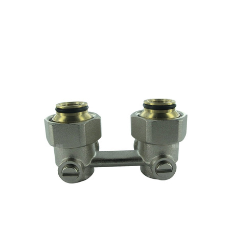 Moduł przyłączeniowy kątowy COMAP 965 mosiądz (niklowanie) 3/4'', rozstaw 50 mm do grzejników