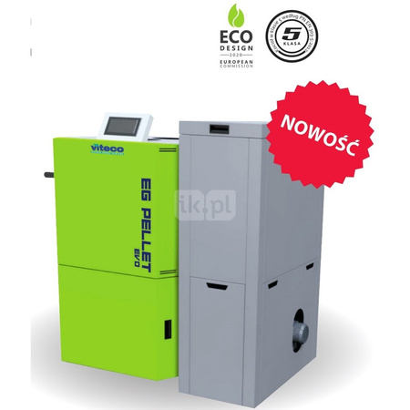 Kocioł na pellet VITECO EG PELLET EVO PLUS L 15 kW z zasobnikiem o pojemności 228 l