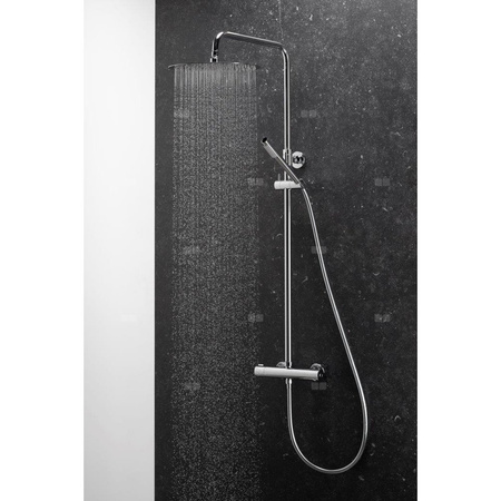 Zestaw natryskowy przesuwny KFA Armatura MOZA PREMIUM chrom, wąż 1500 mm, z deszczownicą