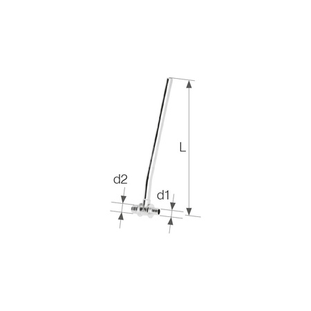 Trójnik redukcyjny mosiężny z rurą Cu fi15 lewy Push - 14x2.0/12x2.0 L = 300 mm