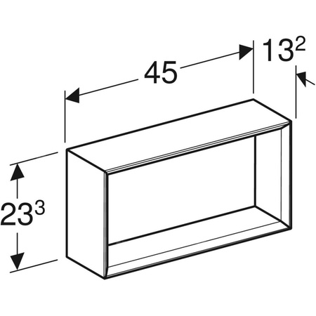 Szafka iCon prostokątna 45 cm x 23,3 cm x 13,2 cm , Orzech włoski hickory / Melamina, struktura drewna