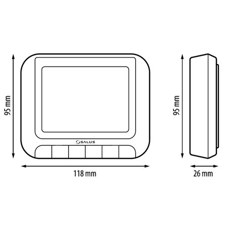 Temostat pokojowy dwużyłowe SALUS RT520, kolor beżowy 230 V z wyświetlaczem