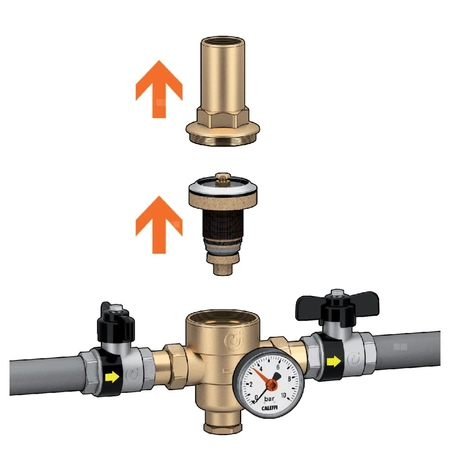 Regulator ciśnienia CALEFFI 5360, GZ 1 1/4'', 25 bar z manometrem