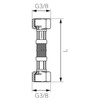 Wąż przyłączeniowy elastyczny FERRO z oplotem (stal), GW x GW, 3/8'' x 3/8'', długość 50 mm