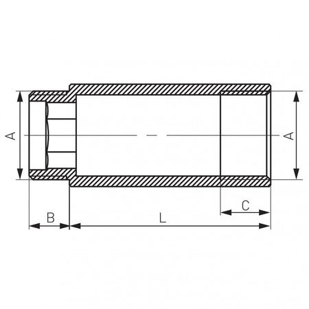 Przedłużka FERRO, mosiądz (żółta), 3/4'' (GZ x GW), 25 mm