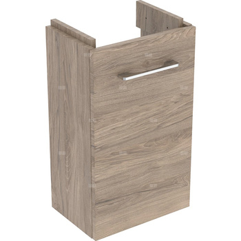 Dolna szafka pod umywalkę kompaktową Geberit Selnova Square, z jednymi drzwiami: Szerokość umywalki=36cm, Orzech włoski hickory