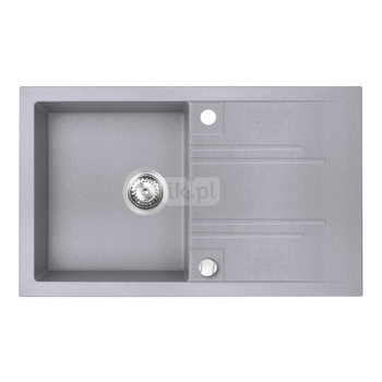 MEZZO II zlewozmywak granitowy 1-komorowy 48/78, szary