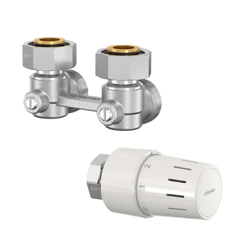 ZESTAW GŁOWICA TC-S3 M30X1,5 I DWURUROWY BLOK KURKÓW KĄTOWY ME2/50