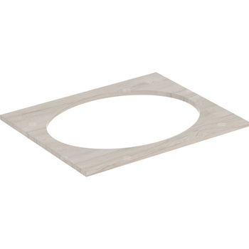 Blat pod umywalkę Geberit Selnova Square wpuszczaną w blat: B=59.1cm, Orzech włoski hickory jasny / Melamina, struktura drewna