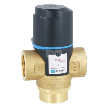 Zawór regulacyjny termostatyczny do wody ciepłej AFRISO ATM 333 mosiądz GW 3/4'', DN 20, zakres temp. 35-60'C, Kvs 1.6 m3/h, maksymalna temperatura 90'C, maksymane ciśnienie 10 bar