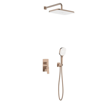 Zestaw natryskowy Malaga, podtynkowy, PVD brushed rose gold