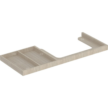 Nasadzany blat pod umywalkę Geberit Citterio z powierzchnią odkładczą: B=118cm, Dąb beżowy