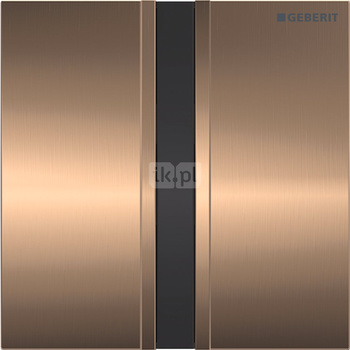 Elektroniczny zawór spłukujący Geberit do pisuaru, zasilanie 230V, Typ 50, chrom szczotk., czerwone złoto, prostokątny