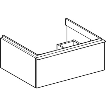 Szafka pod umywalkę iCon, z jedną szufladą 59,2 cm x 24,7 cm x 47,6 cm, biały / lakierowany na wysoki połysk, biały / matowy