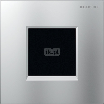 Elektroniczny zawór spłukujący Geberit do pisuaru, zasilanie 230V, Typ 20, chrom mat, easy-to-clean, prostokątny