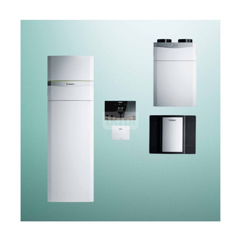 Pakiet systemowy OZE - Pompa ciepła gruntowa solanka-woda VAILLANT VWF 88/4 flexoCOMPACT 8.8 kW 400 V + Rekuperator recoVAIR VAR 360/4 + Regulator sensoCOMFORT VRC 720 + Moduł kaskadowy VR 32/3 + Moduł chłodzenia pasywnego VWZ NC 11/4 + Moduł komunikacji