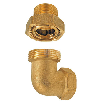 Śrubunek kątowy z oringiem 90' FERRO, mosiądz (żółty), 1/2'' (GW x GZ)