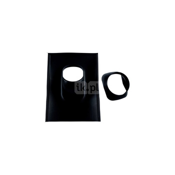 Płyta dachowa czarna DN 100/60 x 125/80 o nachyleniu 25-45 st., z elastyczną osłoną u dołu