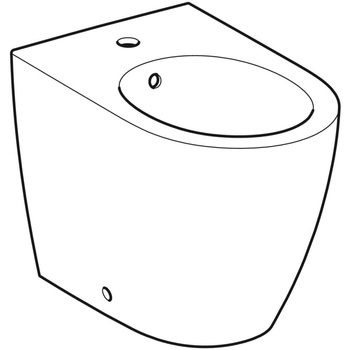 Bidet stojący Geberit iCon, przylegający do ściany, ukryte mocowania: T=56cm, Przelew=Widoczny, Biały