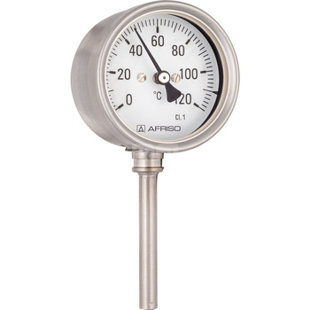 Termometr bimetaliczny AFRISO BiTh Ch, D412 fi 160 mm 0…160'C tuleja 100 mm połączenie ax