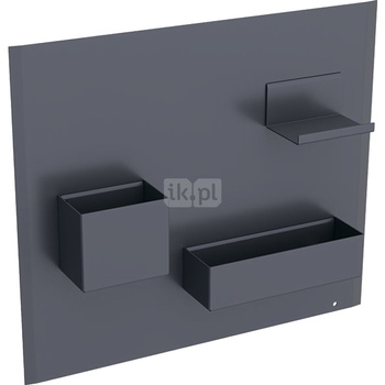 Tablica magnetyczna Geberit ze schowkami: Tablica magnetyczna: lava / malowana proszkowo matowa, Schowki magnetyczne: lava / malowane proszkowo matowe