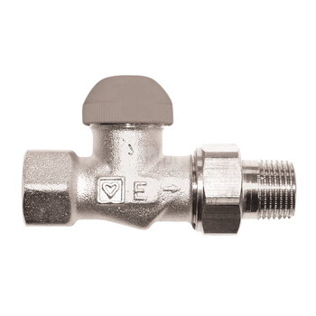Zawór grzejnikowy termostatyczny HERZ TS-90-E prosty, połączenie 3/8'' (niklowanie)