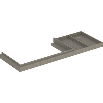 Nasadzany blat pod umywalkę Geberit Citterio z powierzchnią odkładczą: B=133cm, Dąb szarobrązowy