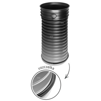 Rura PP dwuścienna z kielichem SN 10 i z uszczelką MCEM 300 x 6000 SN10